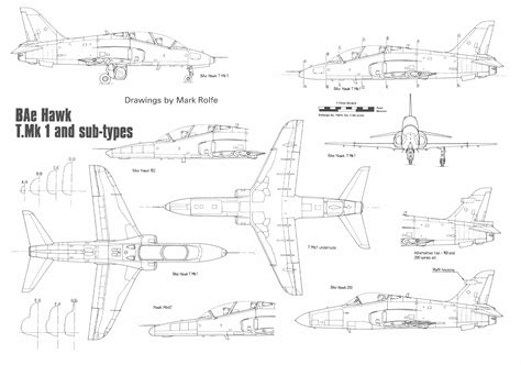 BAE Systems Hawk Blueprint - Download free blueprint for 3D modeling