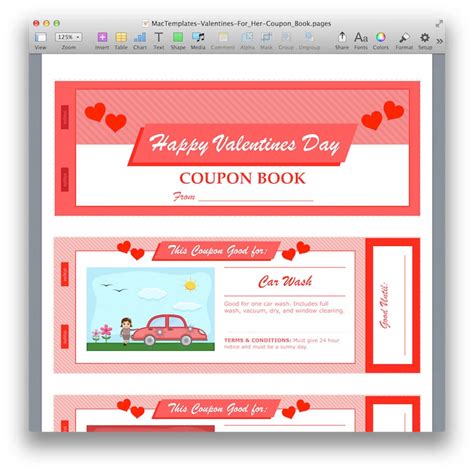 Valentine's Day Coupon Book for Pages & PDF - MacTemplates.com