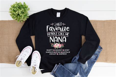 Nana Floral Sweatshirt/ Customized Nana Gift/ My Favorite - Etsy