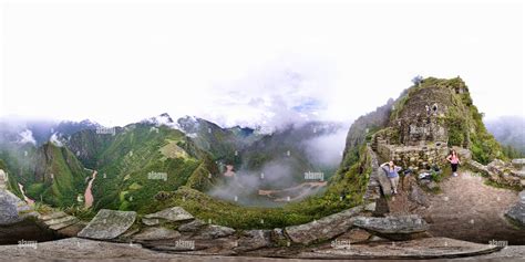 360° view of The view of Machu Picchu from a hike up Huayna Picchu ...