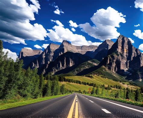 Premium Photo | Beautiful landscape with road and mountains