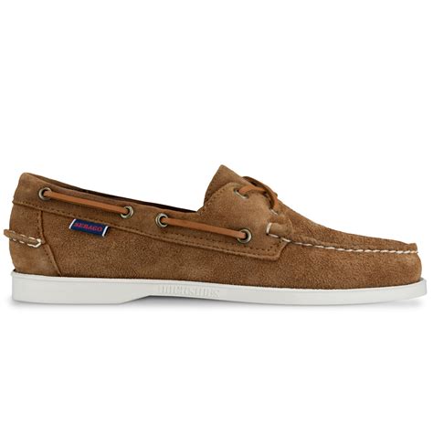 Sebago Docksides Portland Suede Shoes - Brown Cognac