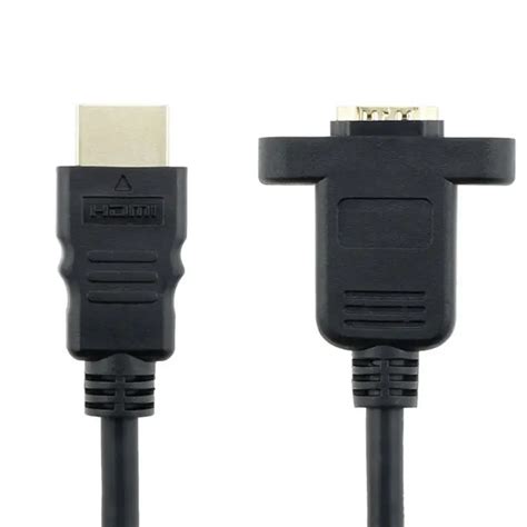 HDMI A 1.4 19pin male to hdmi A type Female extension cable with Screw Hole Can Lock Panel Mount ...