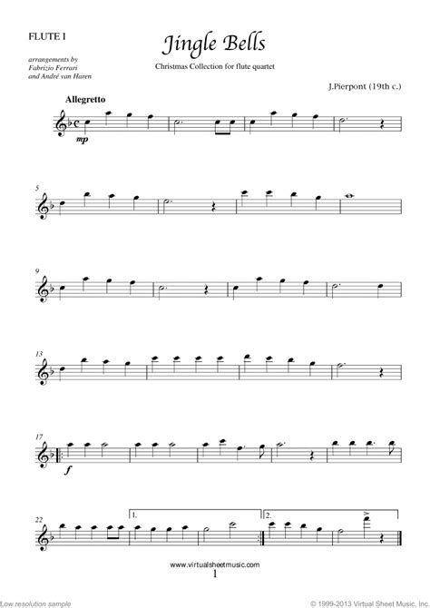 Easy Christmas Flute Quartet Sheet Music Carols (PDF)