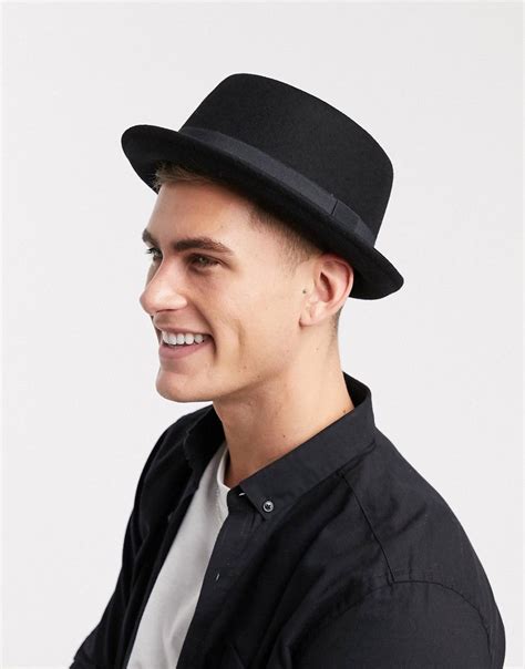 ASOS DESIGN pork pie hat in black in 2021 | Pork pie hat, Pork pie ...