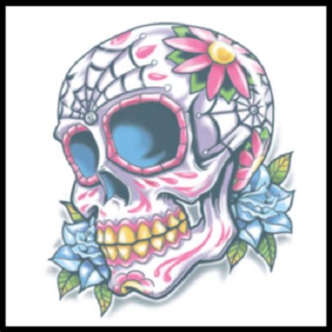 Calaveras Skull Temporary Tattoo - Horror Shop FX