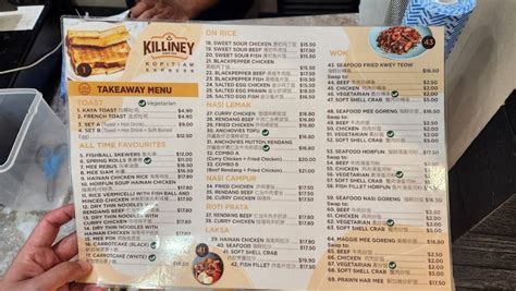 Menu at Killiney Kopitiam Rhodes restaurant, Rhodes