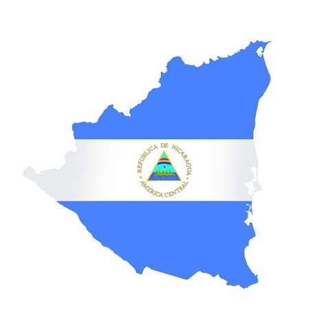 Esquema de país de mapa de bandera de nicaragua con bandera nacional | Foto Premium