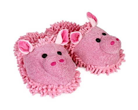 Fuzzy Pig Slippers | Pig Animal Slippers | Women's Pig Slippers