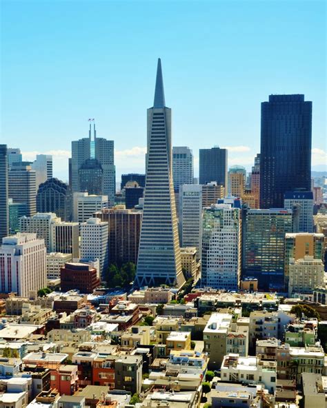 San Francisco, California City Skyline Transamerica Pyramid Building ...