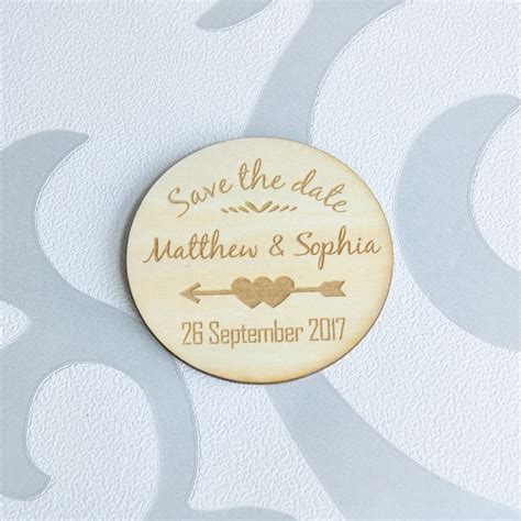 Rustic Save the Date Magnets, Personalised Wood Save the Date Magnets ...