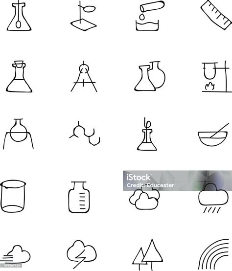 Science Hand Drawn Doodle Icons 6 Stock Illustration - Download Image ...