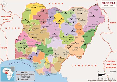 Nigeria Map With States And Cities - Callie Veronike