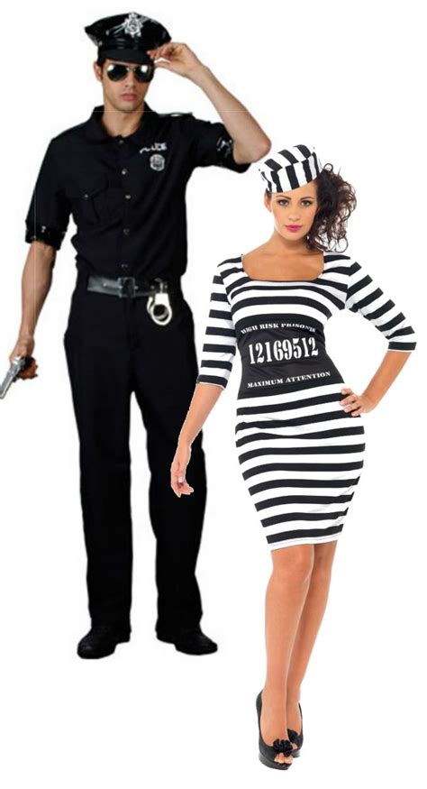 These mens New York Cop and ladies Classy Convict costumes are perfect ...