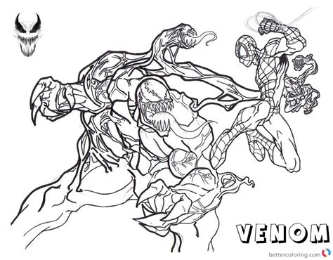 Venom Coloring Pages Spiderman Fight Against Venom - Free Printable ...