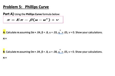 Solved Problem 5: Phillips Curve Part A) Using the Phillips | Chegg.com