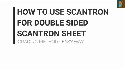 HOW TO USE SCANTRON MACHINE FOR DOUBLE SIDED SCANTRON SHEET - GRADING ...