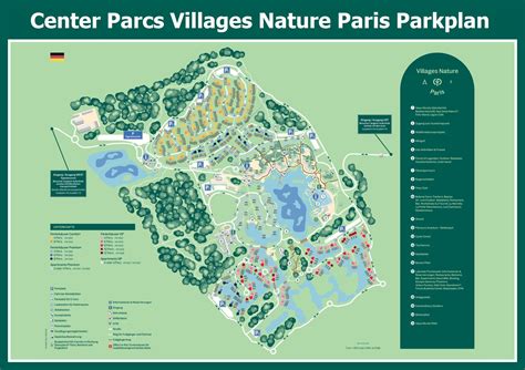 // Center Parcs Villages Nature Paris Karte mit allen Ferienhäusern und Einrichtungen ...