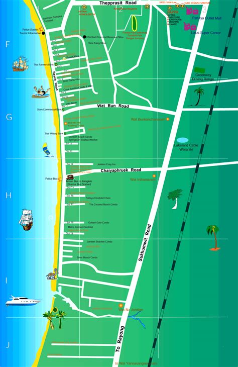 Jomtien Beach Map - Jomtien • mappery