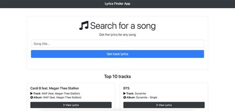 Lyrics Finder App | Devpost