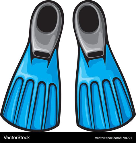 Blue flippers Royalty Free Vector Image - VectorStock