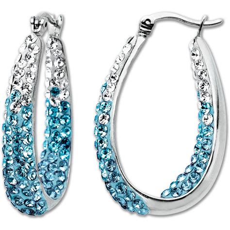 swarovski crystal hoop earrings