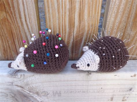 Crochet Hedgehog Pincushion Sewing Gift Wildlife Dark Brown or | Etsy UK | Crochet hedgehog ...