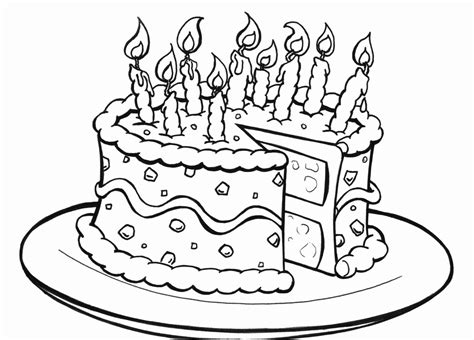 Happy Birthday Cakes Coloring Pages