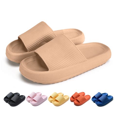 EV SPACES - Shower Shoes Pillow Slides Sandals Women Men Summer Slippers House Slip On ...