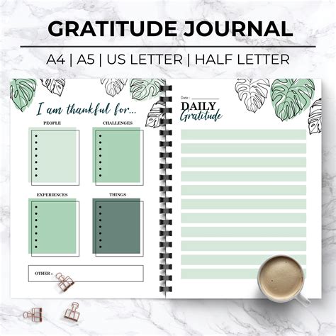 Journal de gratitude imprimable, Journal de gratitude, Gratitude Tracker, Mindfulness Planner ...