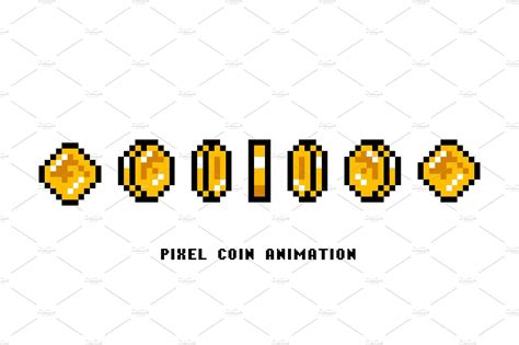 Animation of coins. Pixel art | Vector Graphics ~ Creative Market