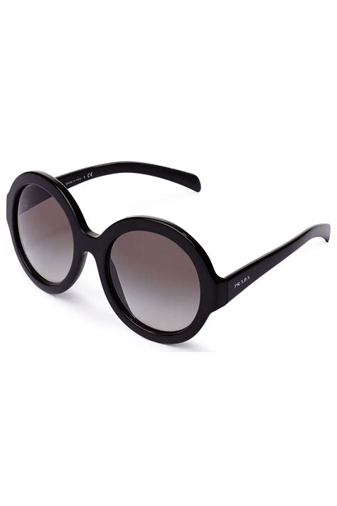 Prada Pr06Rs Oversized Round Sunglasses in Black | Lyst