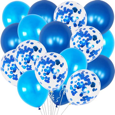 Buy KatchOn, Shades of Blue Balloons Set - Pack of 30 Blue Latex Balloons | Blue Confetti ...