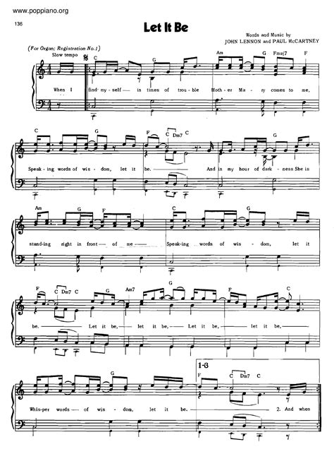 The Beatles-Let It Be Sheet Music pdf, - Free Score Download ★