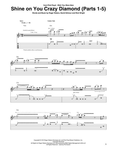 Shine On You Crazy Diamond (Parts 1-5) by Pink Floyd - Guitar Tab - Guitar Instructor