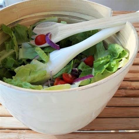 Bamboo Salad Set/Bamboo/ Salad Bowl With Matching | Etsy