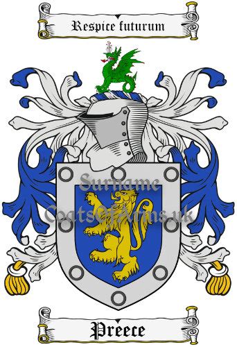 Preece (Welsh) Coat of Arms (Family Crest) Image Download