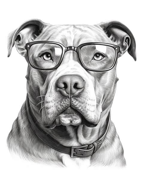 Premium AI Image | Drawing of a dog wearing glasses and a collar generative ai