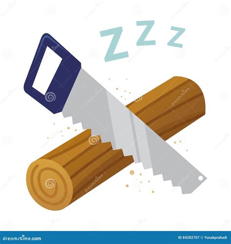 Sawing Wood Log for Sleep Concept Stock Vector - Illustration of wood, graphic: 84282707