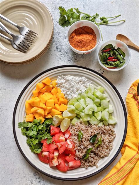 Indian Salad Platter - Rice, Mango, Coconut in a Vegan Gluten Free Salad