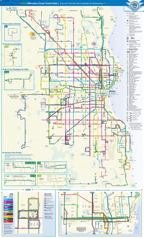 Milwaukee bus map - Milwaukee bus route map (Wisconsin - USA)