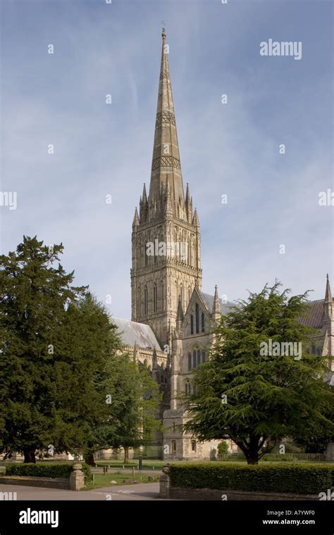 Salisbury Cathedral and Spire from the East Stock Photo - Alamy