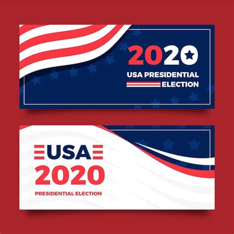 Free Vector | 2020 us presidential election banner design