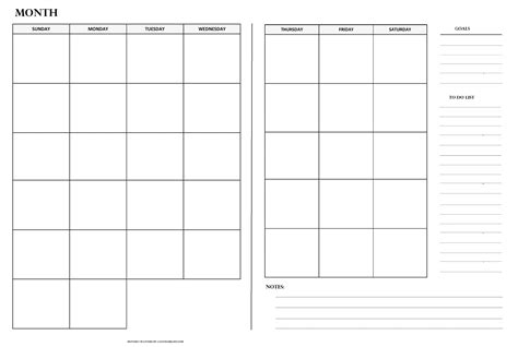 Free Printable Monthly Planner Templates - CalendarKart