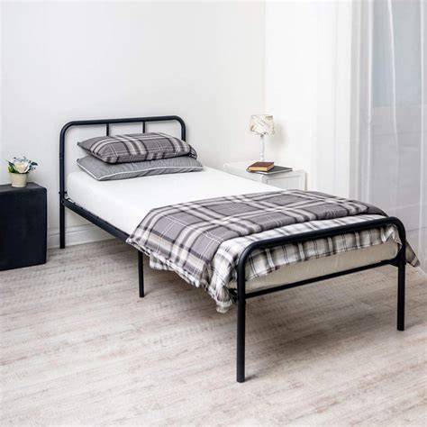 Black Single Metal Curved Bed Frame | BedSale.com