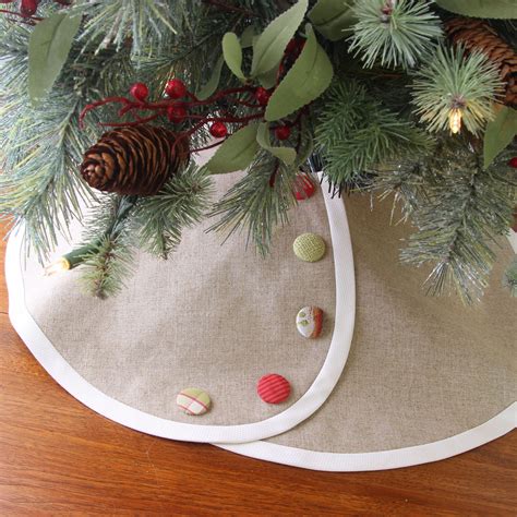 LINEN Pencil Christmas Tree Skirt Tabletop Christmas Tree - Etsy ...