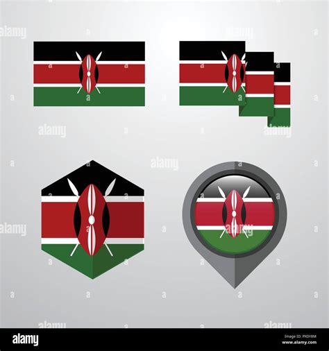 Kenya flag design set vector Stock Vector Image & Art - Alamy