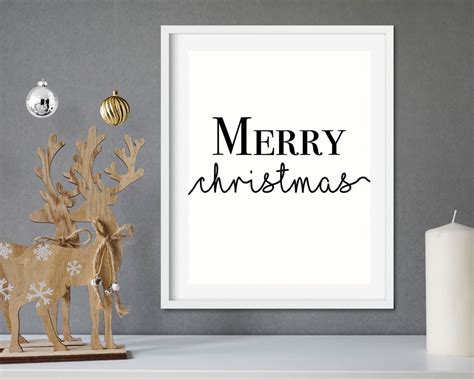 Merry Christmas Quote Wall Art Print Digital Download - Etsy