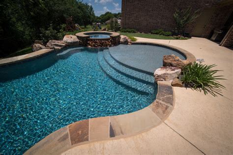 Blue Granite Pebble Sheen - Tropical - Swimming Pool & Hot Tub - Dallas ...