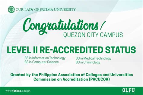 Quezon City Campus Programs receive Level II Re-accredited Status from ...